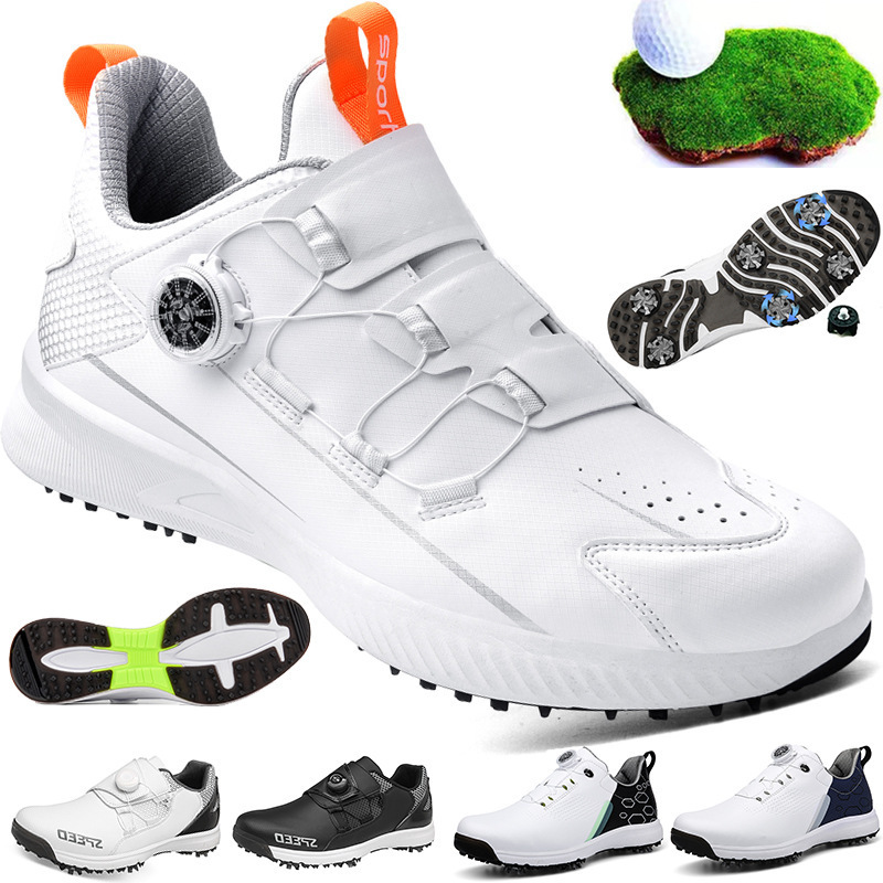 남성용 및 여성용 골프화, 통기성 회전 버클, 캐주얼 커플 모델, 고정 스터드 운동화