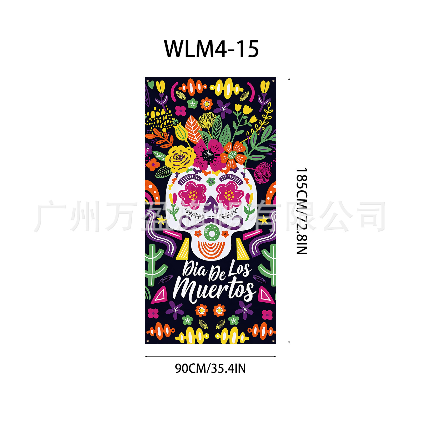 Pancarta Decorativa para Puerta de Poliéster para Día de los Muertos y Fiestas