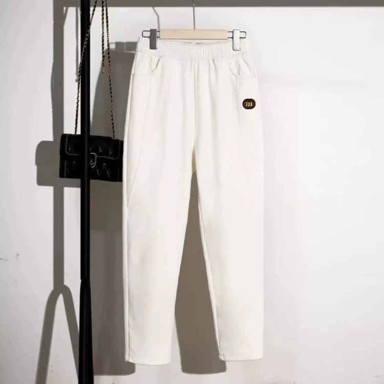 2025 весенне-осенние новые брюки-морковки из твилового хлопка с высокой талией, стрейч, модные универсальные свободные повседневные брюки для женщин