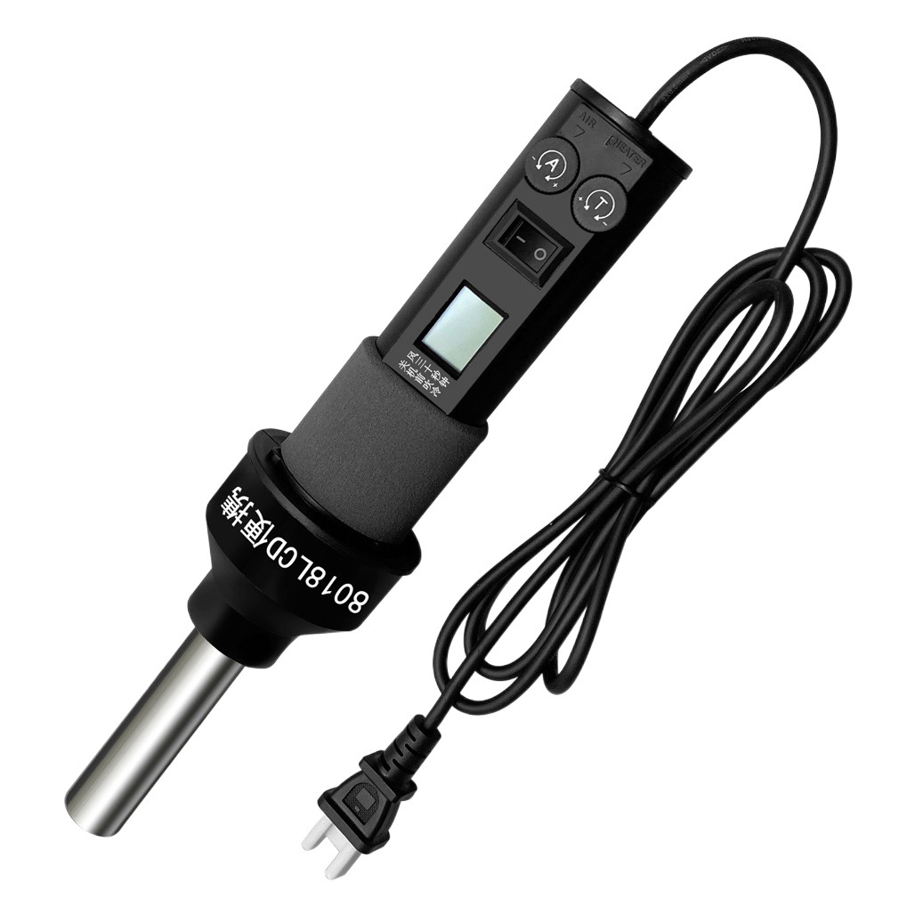 Pistola de aire caliente portátil con control de temperatura LCD 8018, pistola de secado industrial 850, soplador de aire caliente con pantalla digital.