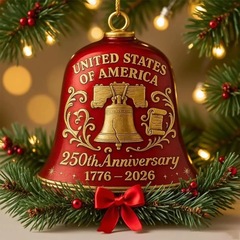 跨境新品250th Anniversary Bell Ornament建国250周年纪念钟饰