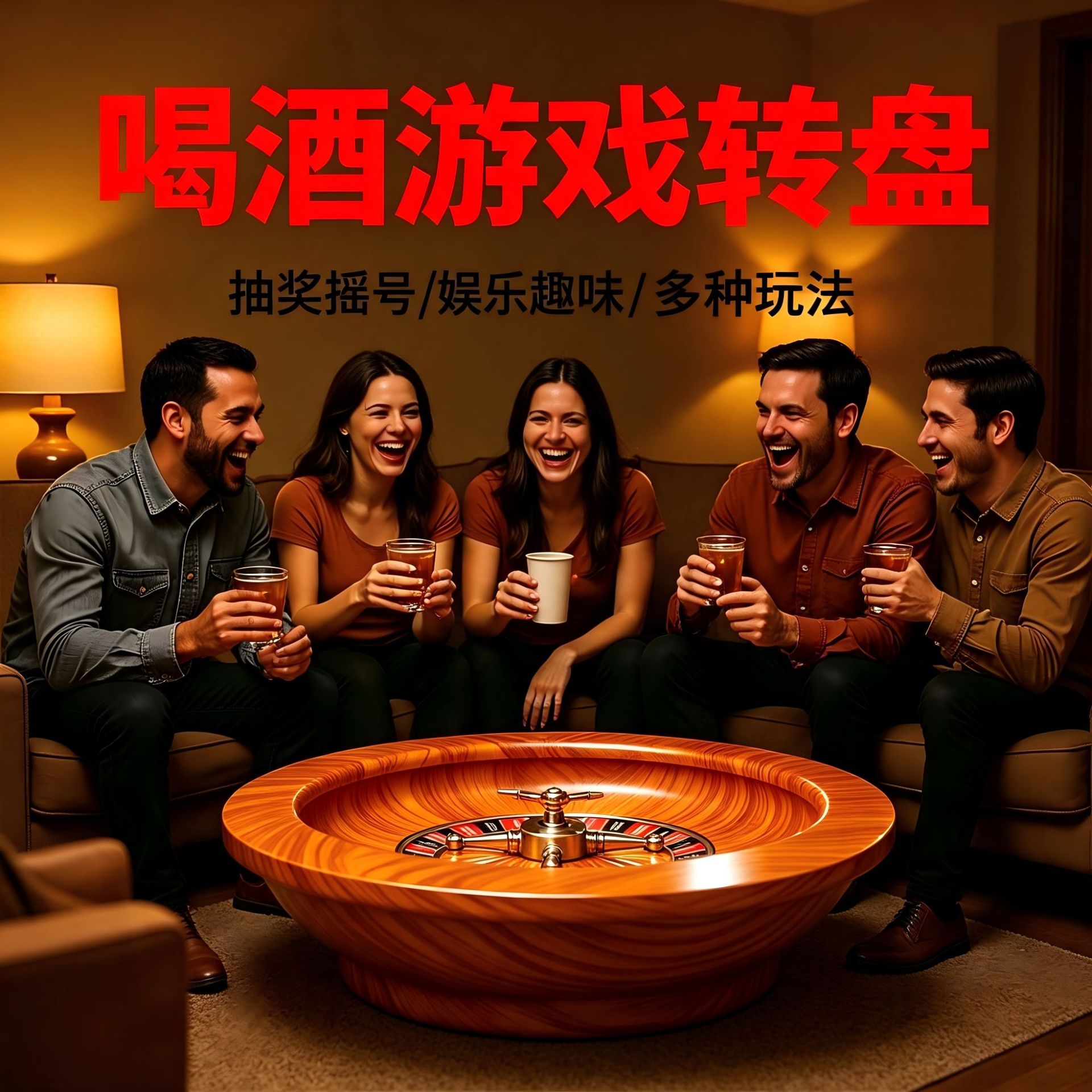 12英寸俄罗斯轮盘摇奖游戏抽奖转盘幸运大转盘喝酒道具娱乐用品