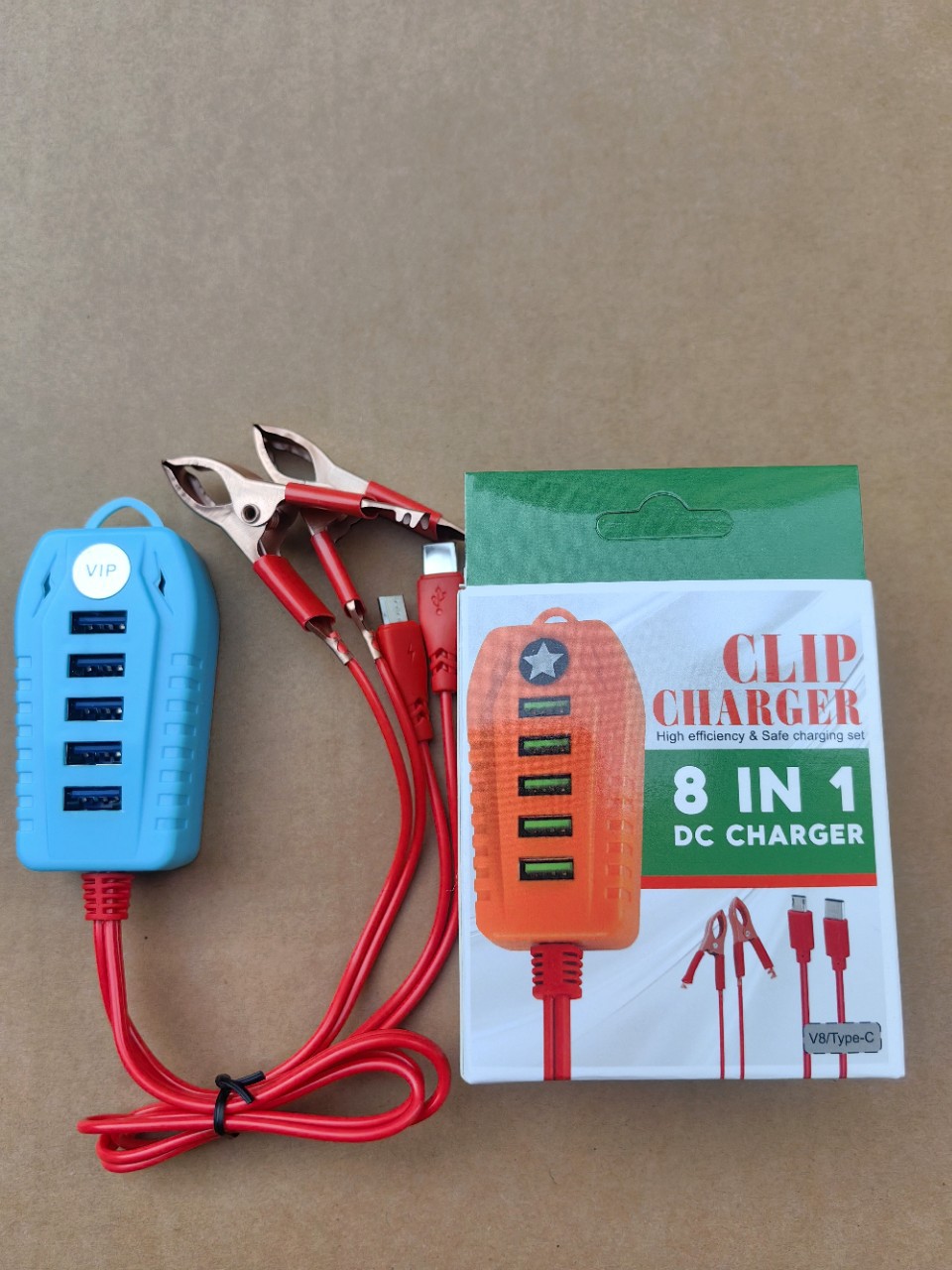 Factory Direct Sales 12V Clip Charger 5Usb Multi-Function Clip Charger with Color Box Packaging African Best-Selling Model