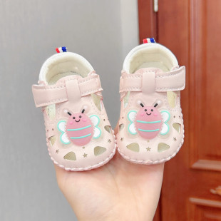 Summer 0-1 Year Old Male and Female Baby Pre-Step Shoes Soft Sole 3-6-12 Months Infants and Young Children Non-Slip Breathable Sandals