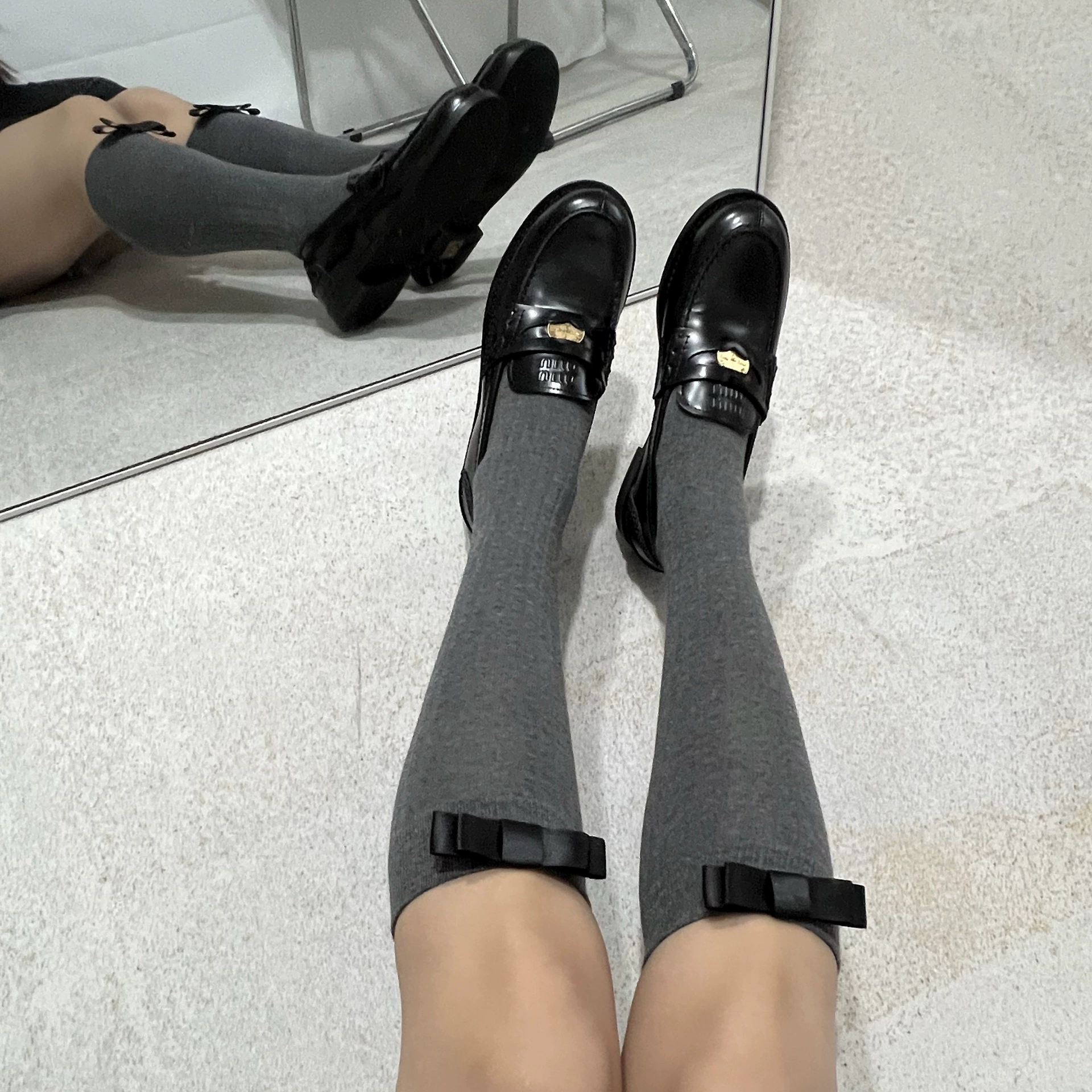 Miumiu, милые летние носки с бантом, облегающие