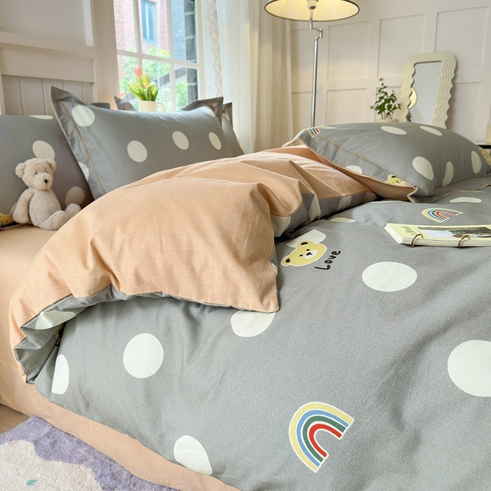 Nuevo 100% algodón de clase A algodón molido cuatro piezas de ropa de cama de cuatro estaciones gruesa dormitorio tres piezas de caja de regalo
