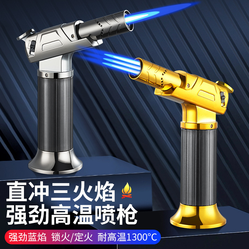 FQ901 ポータブルブルーフレームストレートライター BBQ バーベキュー灸ポイント炭ハードウェア溶接シガースプレーガンイグナイター|undefined