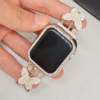 适用于苹果手表表带 新款小蝴蝶金属镶钻表带 iWatch表带跨境专供