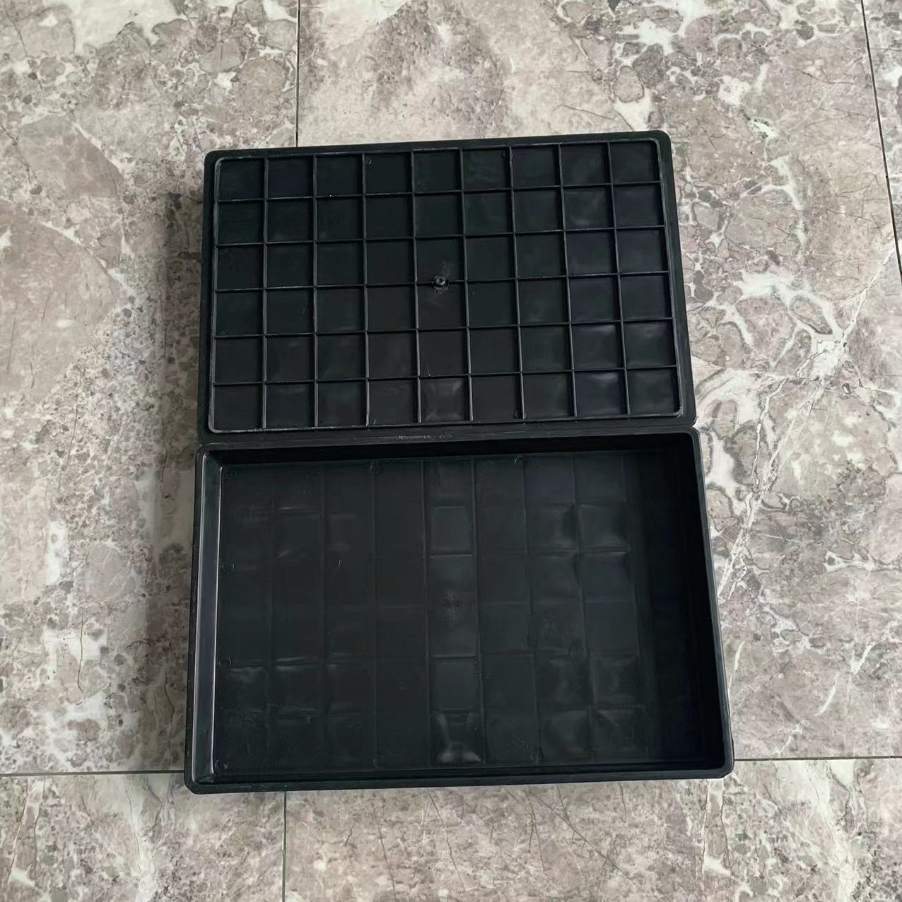 厂家供应防静电塑胶盆 防静电塑料方盘 黑色塑胶框车间周转物料箱