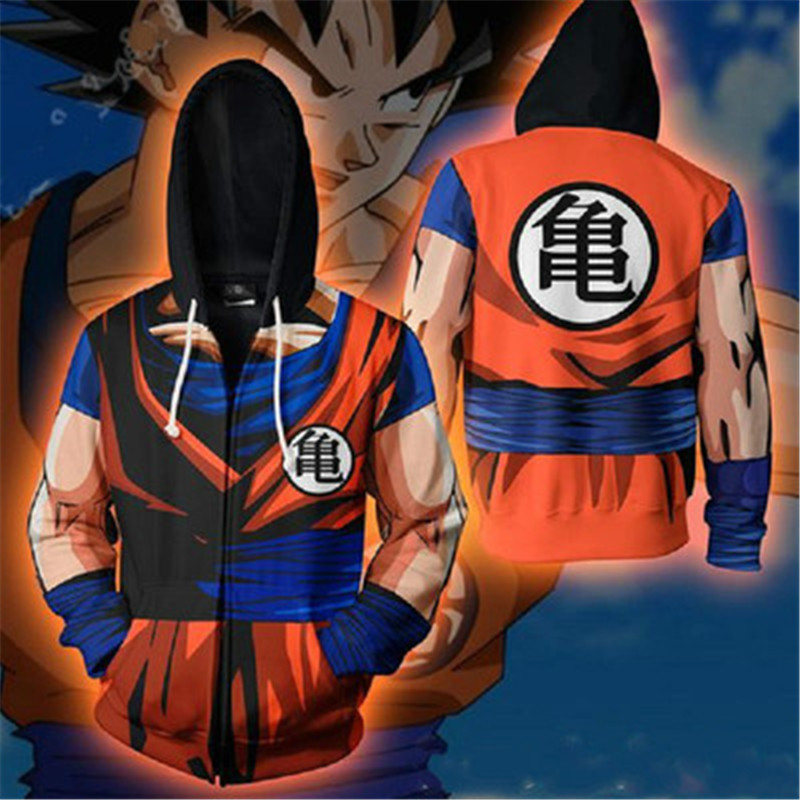 Popular Japanese Comic Dragon Ball Series Sweatshirt 3D Printed Hooded Cardigan Jacket Cosplay Anime Peripheral