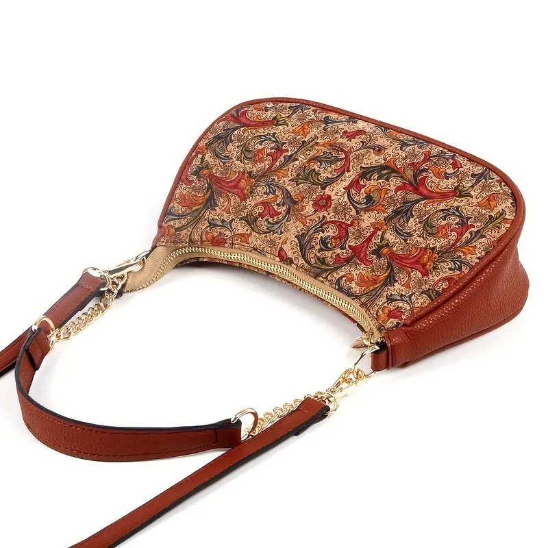 2024 Lingge Printed Art Handbag, Elegant Underarm Bag, Fashionable, Simple, and High Grade Single Shoulder Bag Bottom PU_voghion.com