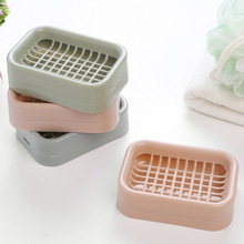 批發批發方形塑料肥皂盒 創意格子瀝水香皂盒 網格雙層皂盒