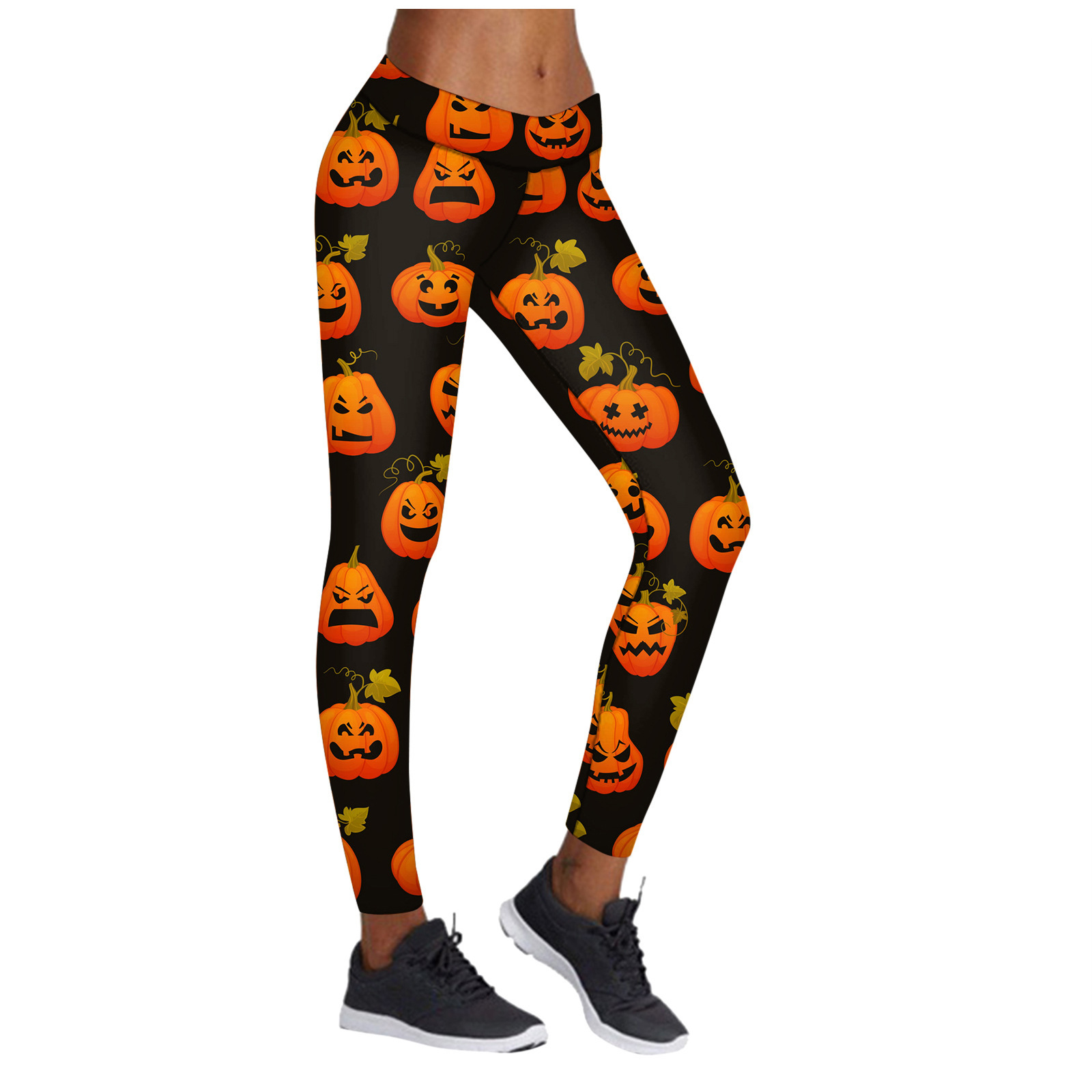 Mujer wish crossover impares leggings de comercio exterior elásticos deportes de Halloween leggings de impresión digital pantalones lápiz de yoga alto
