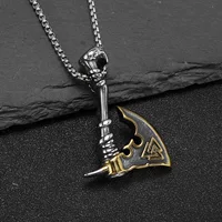 Европейские и американские трансграничные продажи Viking нержавеющая сталь позолоченный топор мужское колье ожерелье