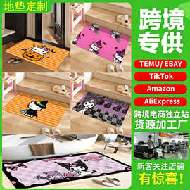 跨境亚马逊新款三丽鸥万圣节地毯浴室防滑地垫耐脏耐磨入户门地垫