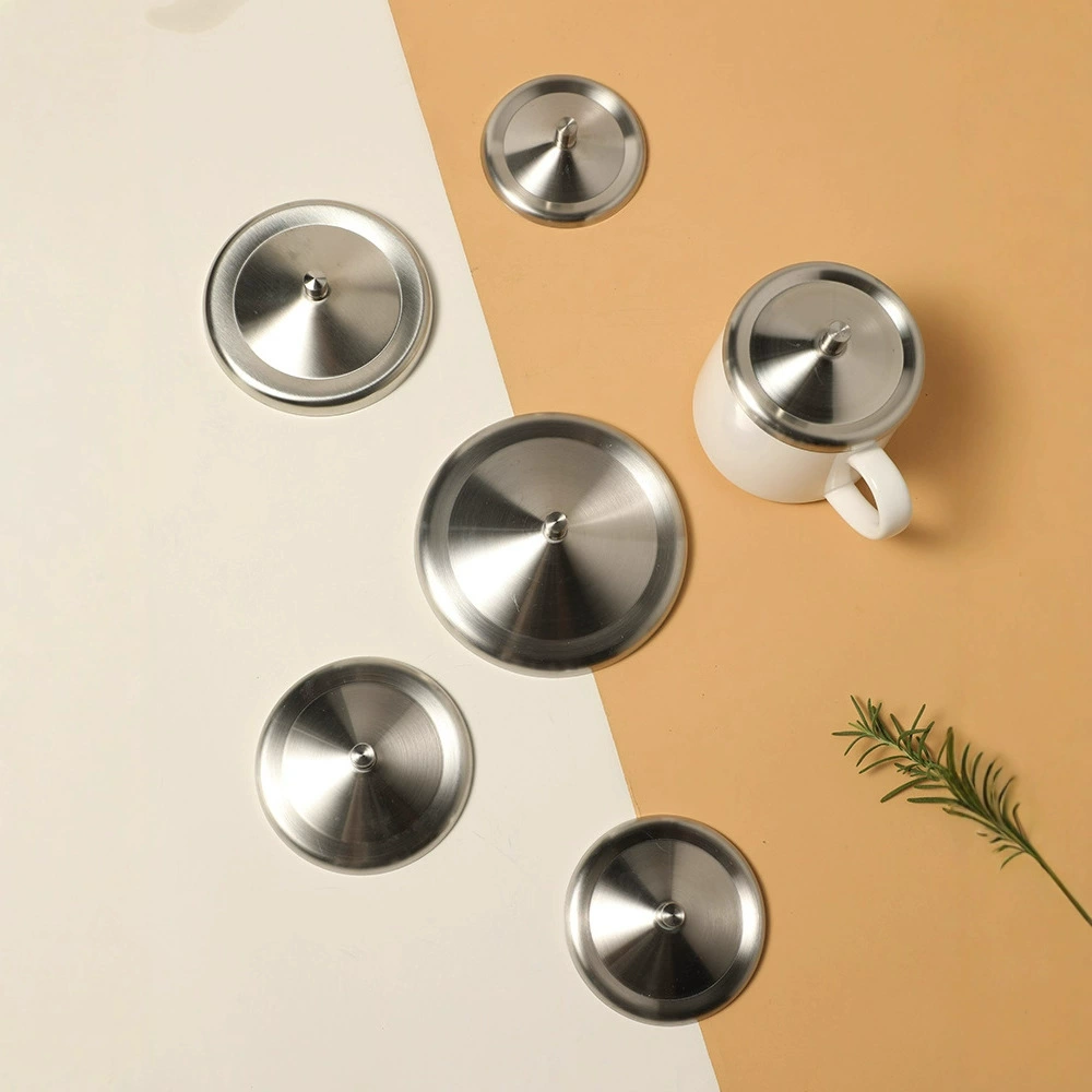 Крышка чашки из нержавеющей стали в японском стиле Крышка для кружки Круглая чашка Портативная крышка Устойчивая к падению Высокая температура Легко чистится крышка чашки