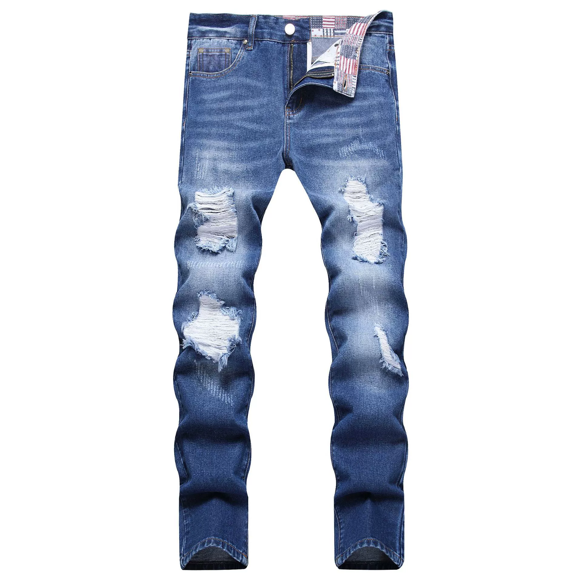 Classic blue denim demi-season jeans, Amazon, plus size