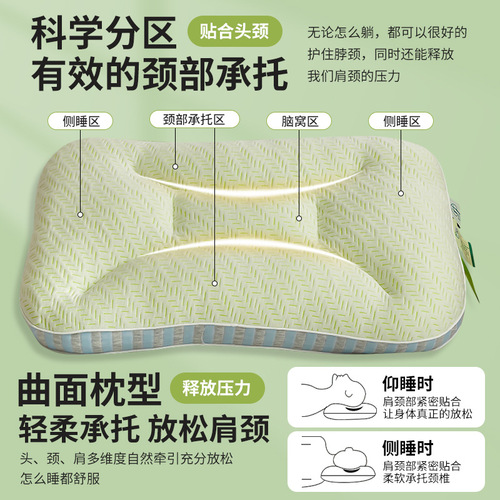 SPA Cervical Pillow Knitted Cotton A-Grade Pillow Core Breathable Adult Single Household College Student Pillow Core