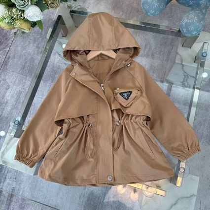 Primavera y otoño nuevos niños con capuzas hermanos y hermanas de color sólido, abrigo de cintura casual universal, tendencia de moda extranjera image 2