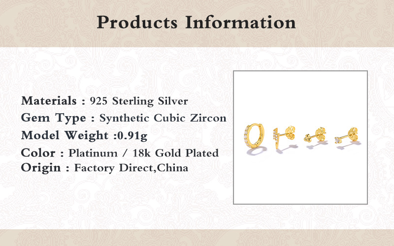 1 Satz Einfacher Stil Geometrisch Überzug Inlay Sterling Silber Zirkon Ohrringe display picture 4