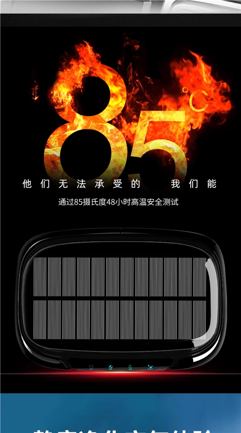 Solar Car Air Purifier Car Interior New Car Odor Removal Ozone Sterilization Formaldehyde Removal Car Aromatherapy