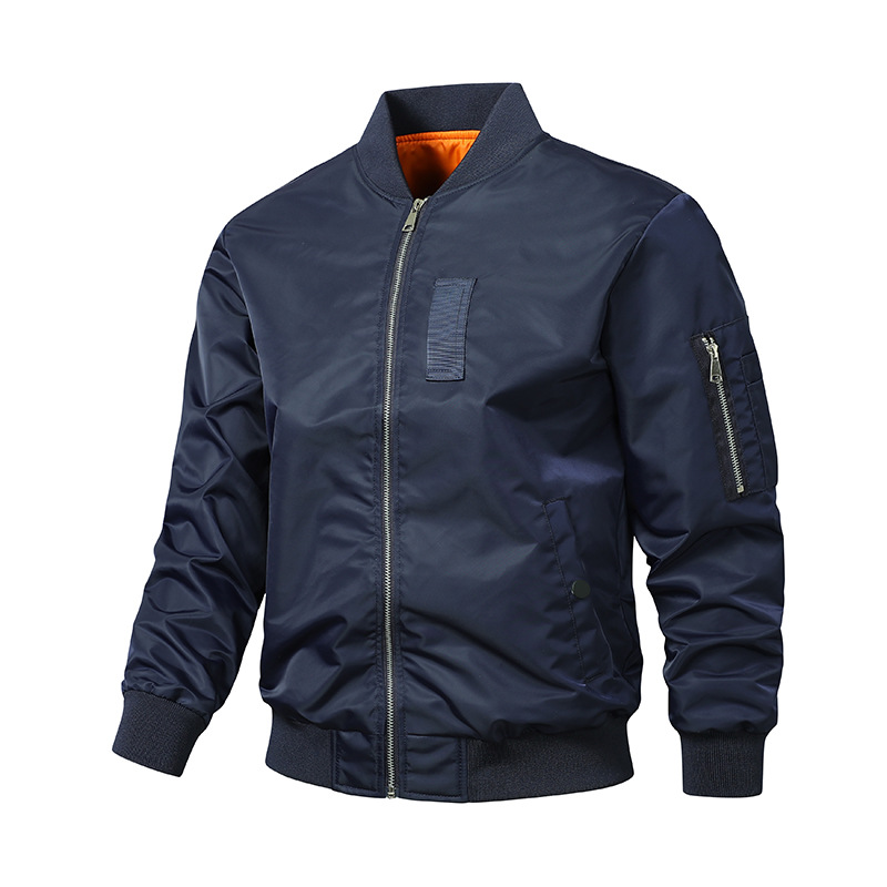 Cross-border retro americano de tendencia de cuello vertical chaqueta de piloto suelta chaqueta de béisbol casual chaqueta de primavera y otoño chaqueta casual