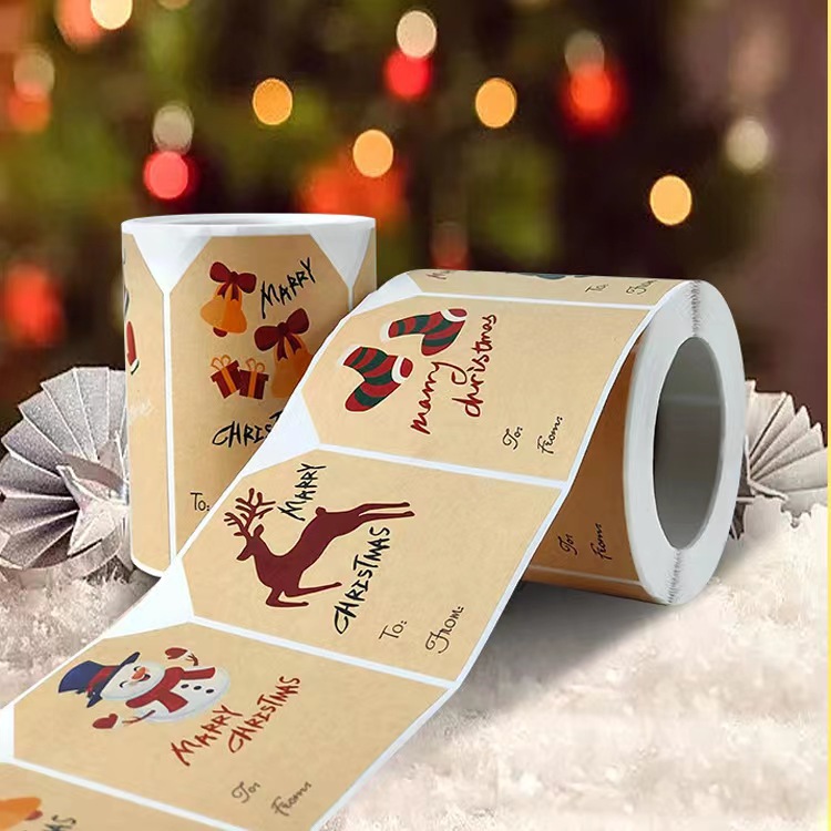 Party Occasion Christmas Christmas Tree Snowman Copper Plate Sticker Party Gift Stickers