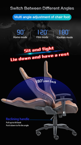 Gaming chair, comfortable for long sitting, can lie down, home office swivel chair, computer chair, internet cafe, suitable for boys, gaming and e-sports chair