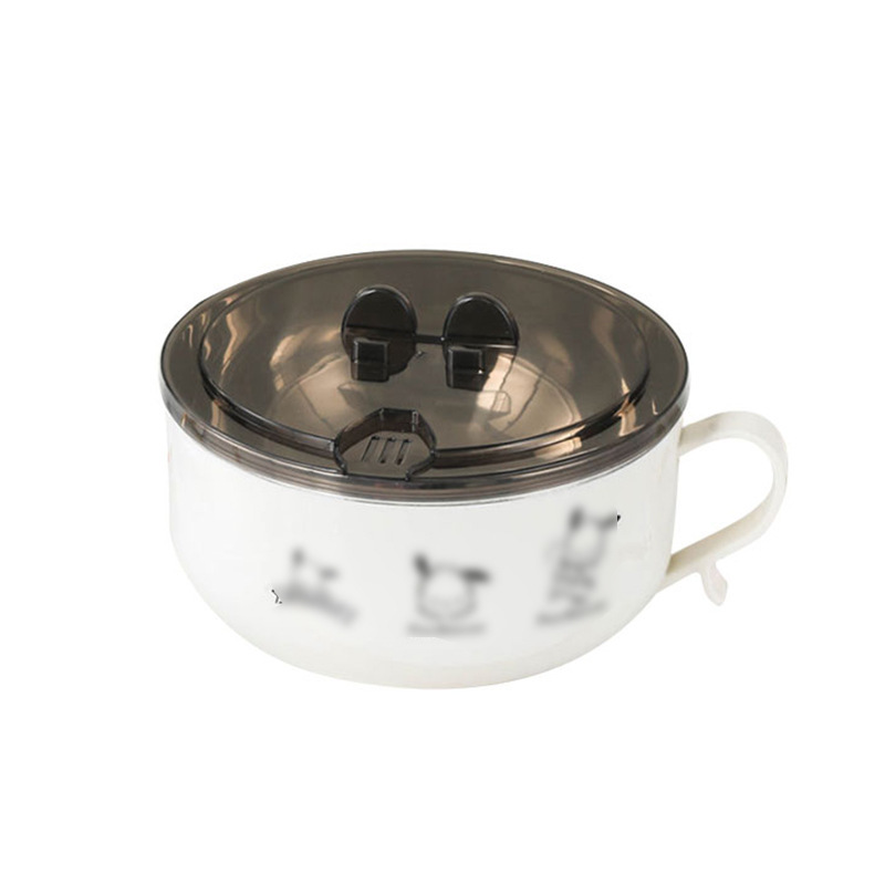 カップラーメンの碗は蓋のステンレスの学生の寮を持っています。果物の碗の大容量で水を切ることができます。|undefined