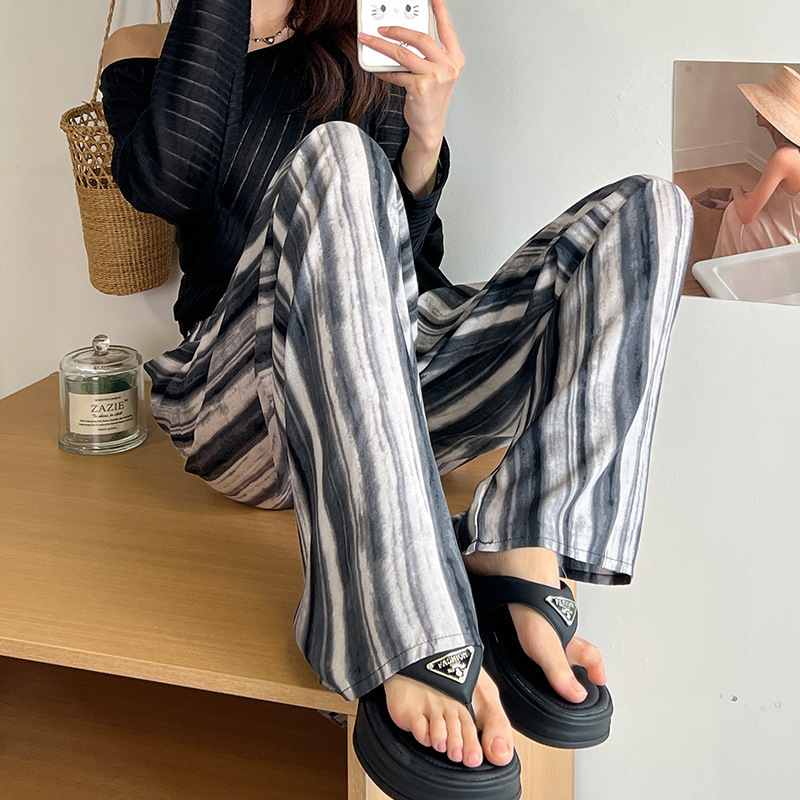 Pantalones anchos de algodón y seda para mujer, pantalones casuales de rayón, suaves y cómodos con efecto drapeado, pantalones de dormir para mujer.