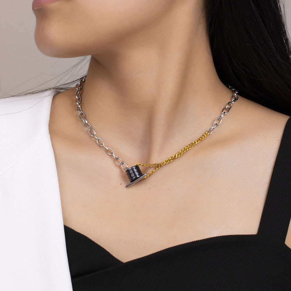 All Seasons Season Wholesale Jewelry Vacation Solid Color Titanium Steel Plating Necklace Cable Chain