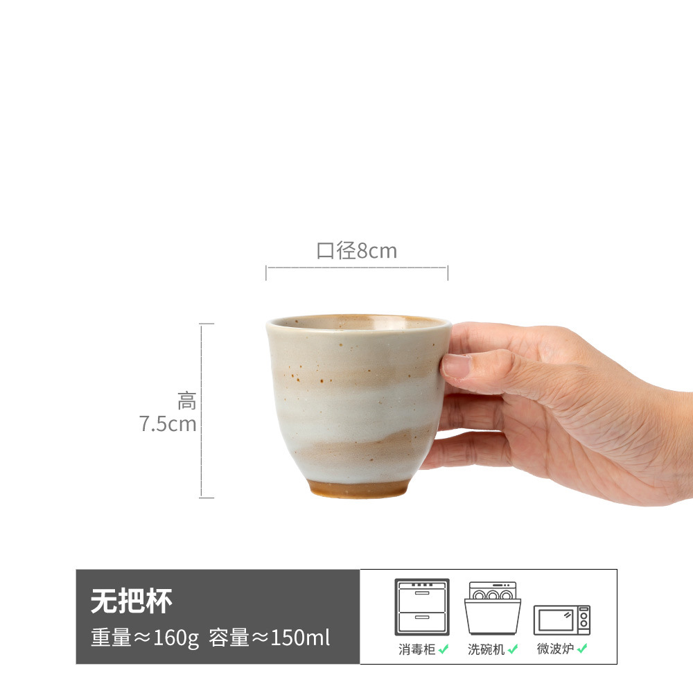 Colección de tazas de sopa rústica, tazas de cerámica de estilo retro, tazas de agua, tazas de té caseras, tazas de maestro, tazas de café japonesas