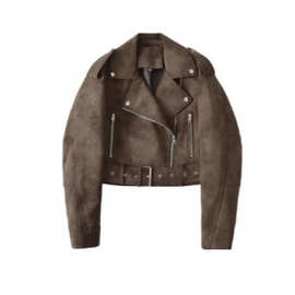 跨境女装厂家批发2025新款街头时尚水洗百搭仿皮机车夹克外套