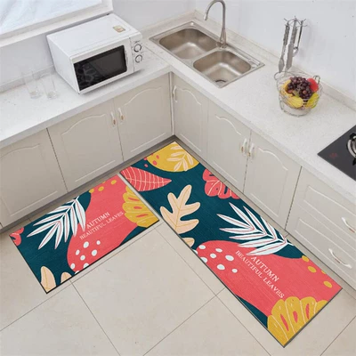 Printed Cute Water-Absorbent and Oil-Proof, Avtomobil döşəmə paspasları - color-leaves-one-40x-60cm-one-piece