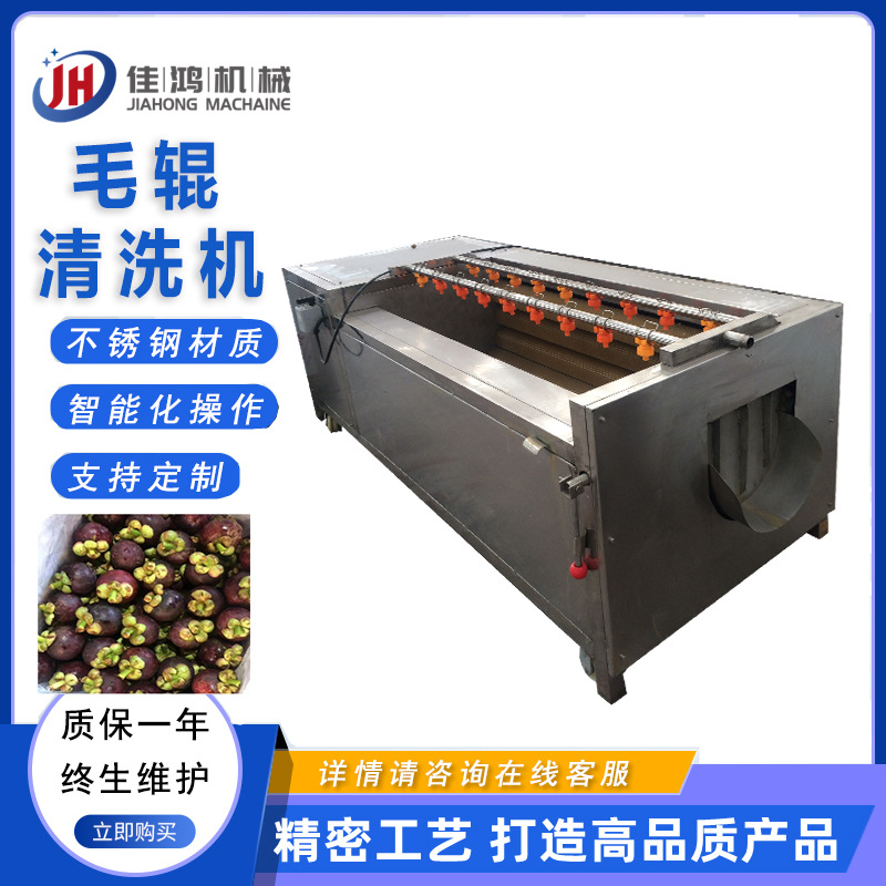 现货土豆去皮机脱皮机 9根木薯洋葱去皮机 毛刷毛辊清洗机 佳鸿