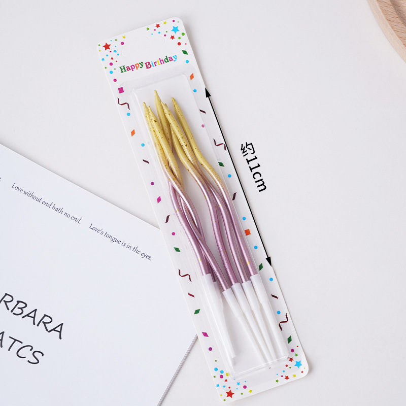 Curva de gradiente vela de decoración de pastel de cumpleaños decoración de fiesta horneado postre rosca creativa en línea plugin