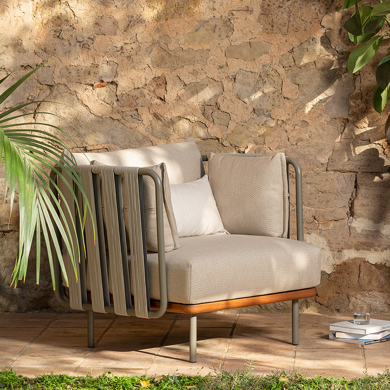 Sofá para exteriores, conjunto de ocio para patio y balcón, muebles de ratán creativos para jardín, villa o terraza, resistentes al sol y a la lluvia.