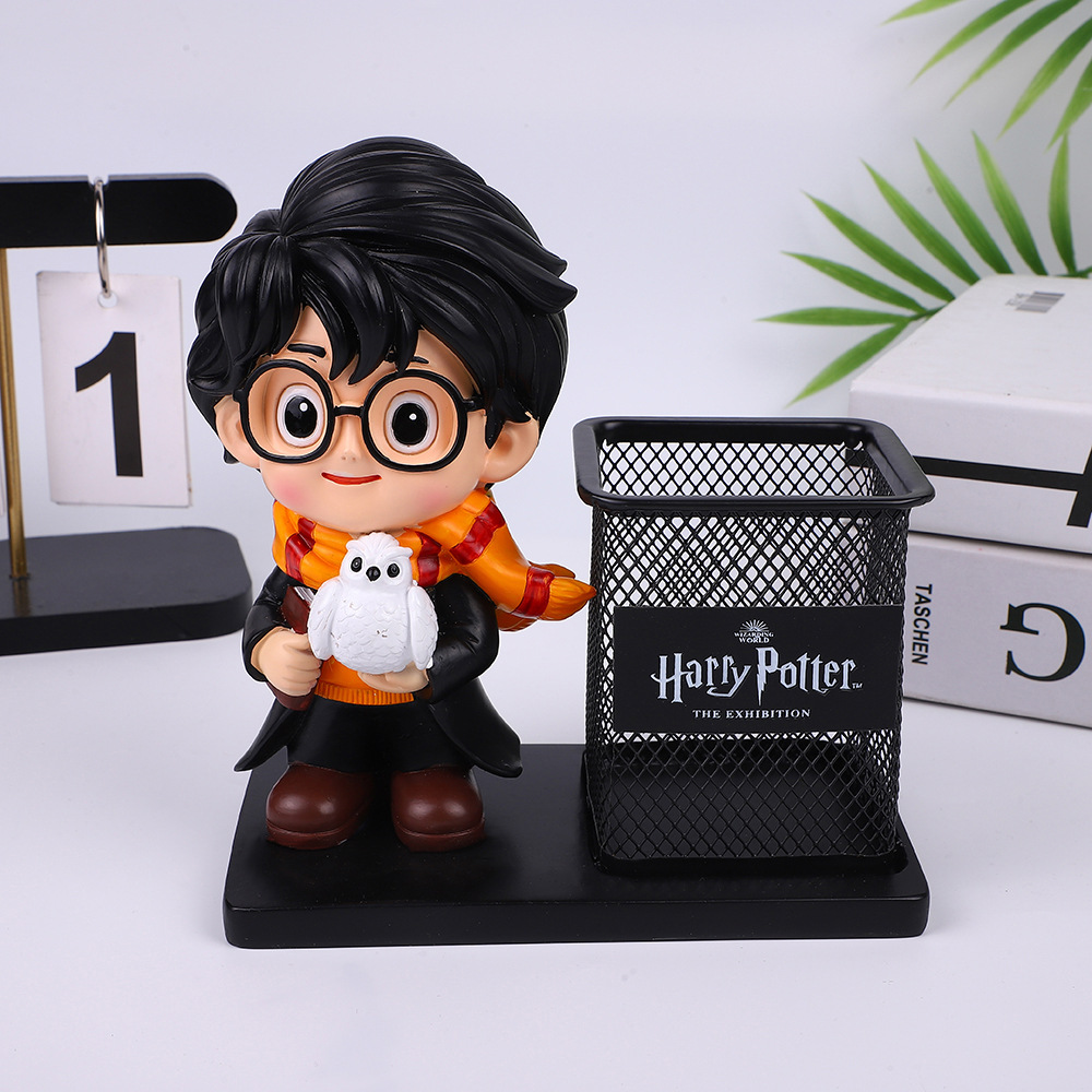 Estilismo de portalápices de Harry Potter, papelería de escritorio creativa, almacenamiento de suministros de oficina para estudiantes, capacidad simple y práctica