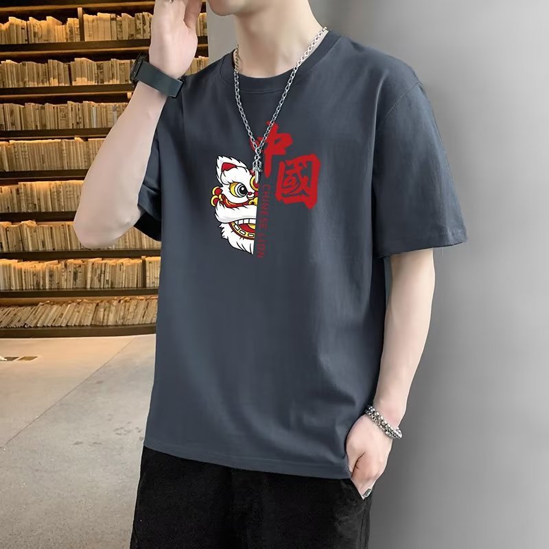 Camiseta de manga corta de moda para hombre 2023 nuevo verano estilo coreano suelta marca de moda para estudiantes cuello redondo casual Boys ins top
