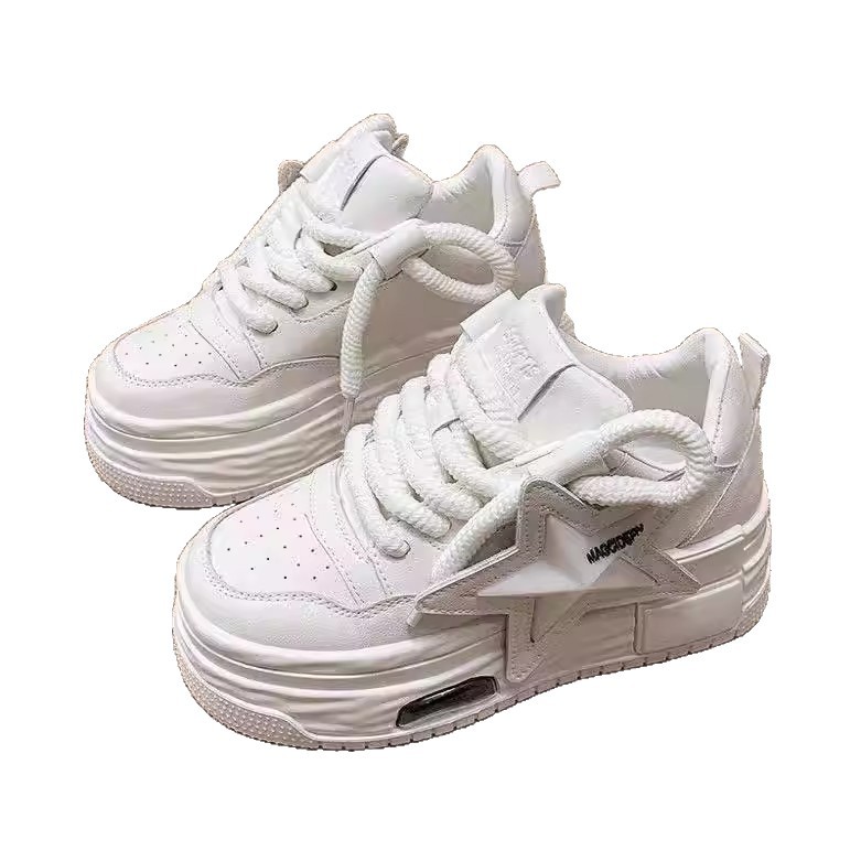 Productos europeos estrella con cordones plataforma plataforma zapatos casuales 2025 nuevo estilo rojo caliente ins súper caliente zapatos casuales mujeres