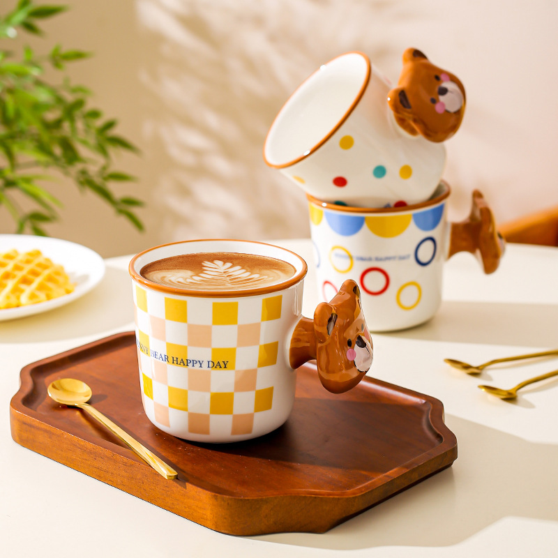 Personalidad creativa lindo taza de cerámica taza pareja taza de agua taza de café regalo de cumpleaños regalo de nicho