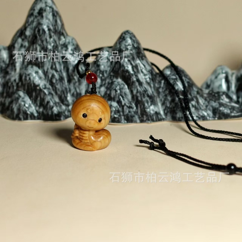 クスノキ木彫り干支キーホルダー携帯電話ペンダント九華山ディリン雲南タイル猫工芸品卸売|undefined