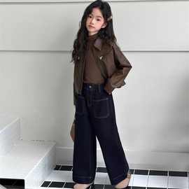 女童皮衣外套春秋款2025新款儿童洋气时髦女大童休闲秋季夹克上衣