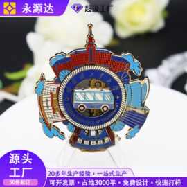金属旋转金属冰箱贴烤漆珐琅UV学院旅游景区博物馆摆件文创冰箱贴