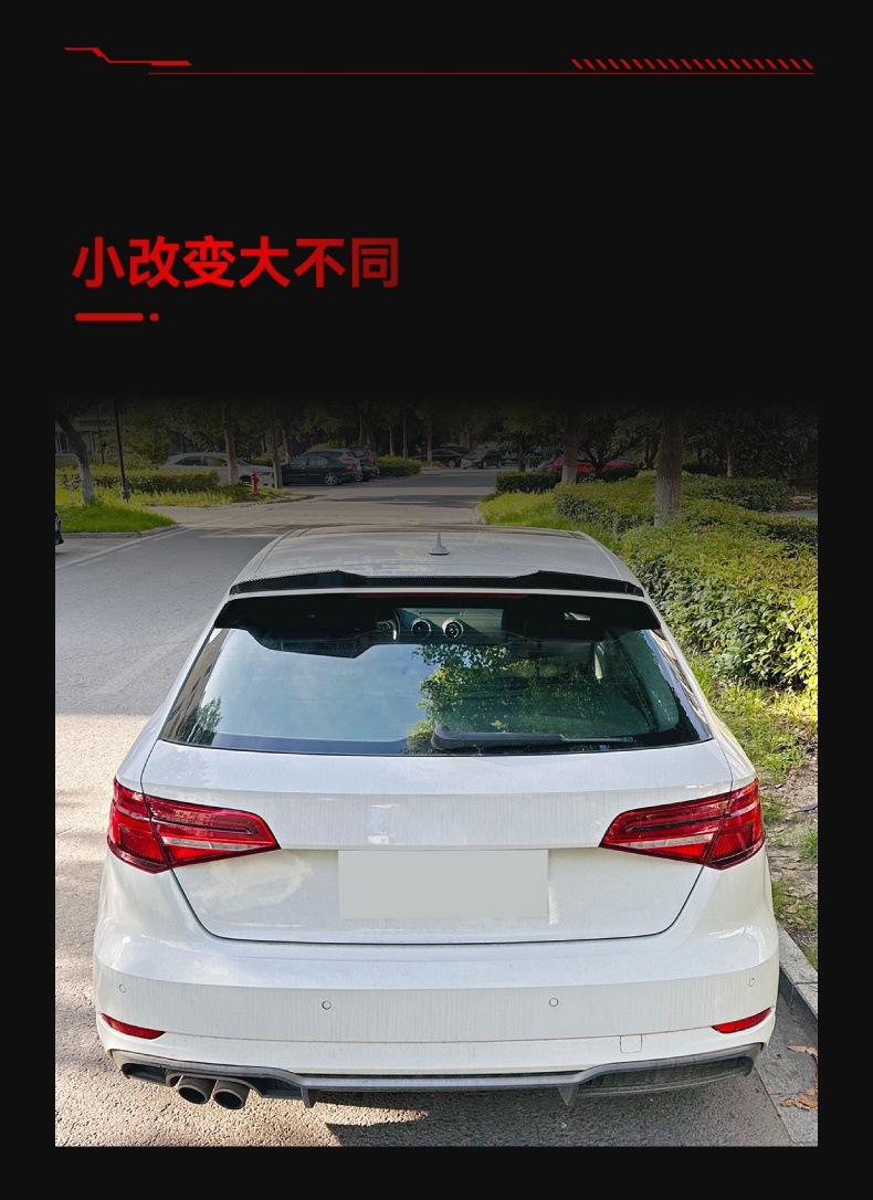 Applicable to 2014-2020 Audi A3 8V Hatchback Sline Blade Top Wing Tail Fixed Wing Modified Parts