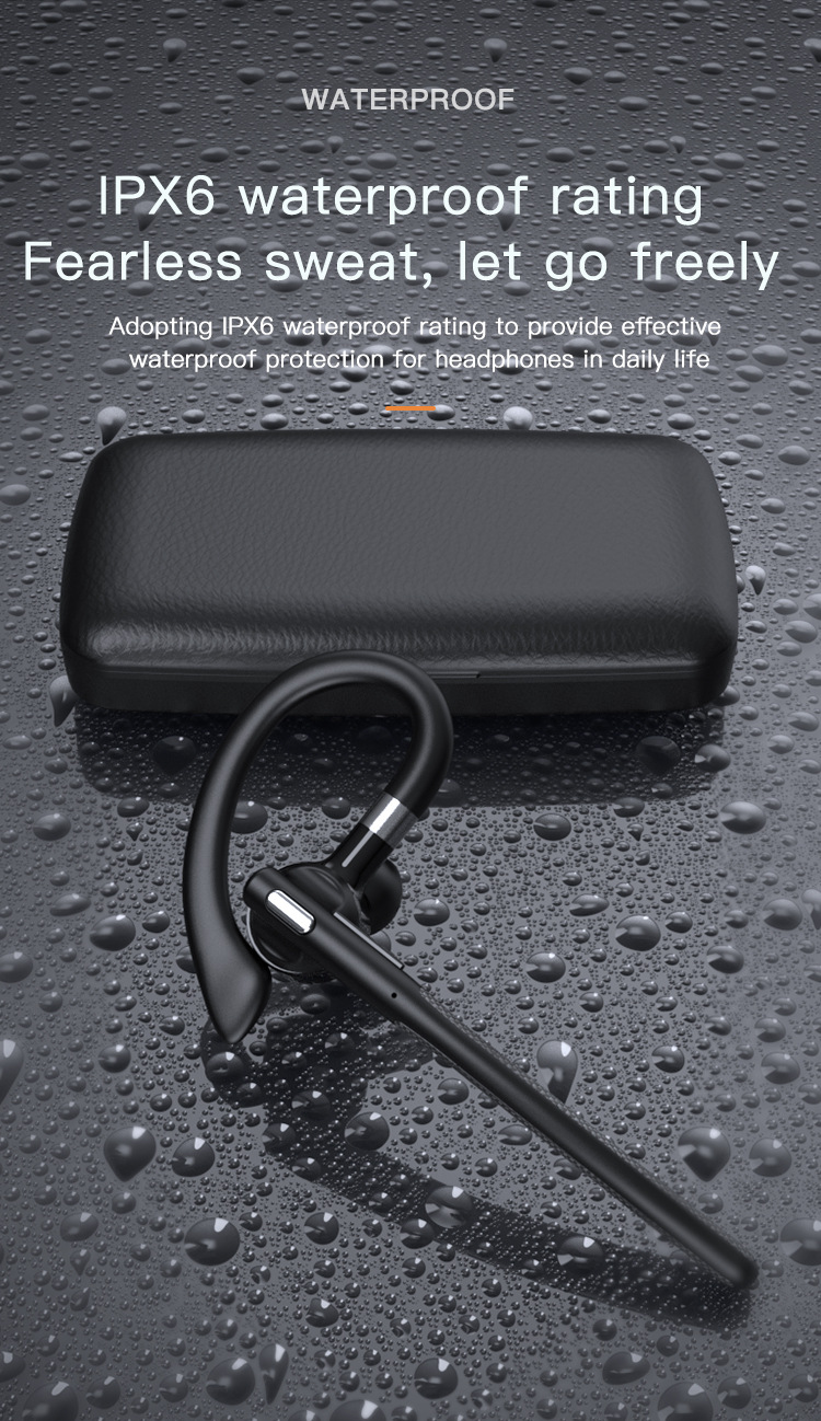 Wireless Bluetooth Hook-on Earphone Business Style With Case_voghion.com