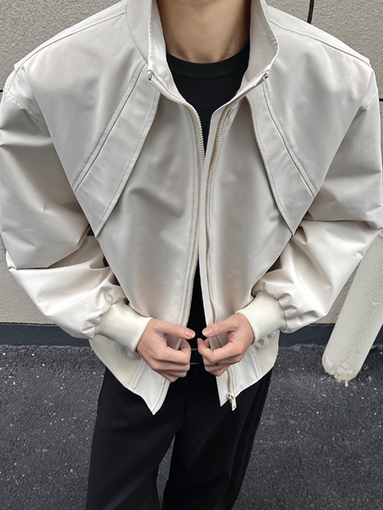 American Style Men's Denim Jacket With Stand-up Collar Spring_voghion.com