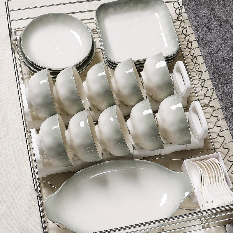 Simple and High-End Underglaze Color Ceramic Tableware Set for Home Use: Bowls, Plates, Spoons, Chopsticks, Noodle Bowls, Dinner Plates
