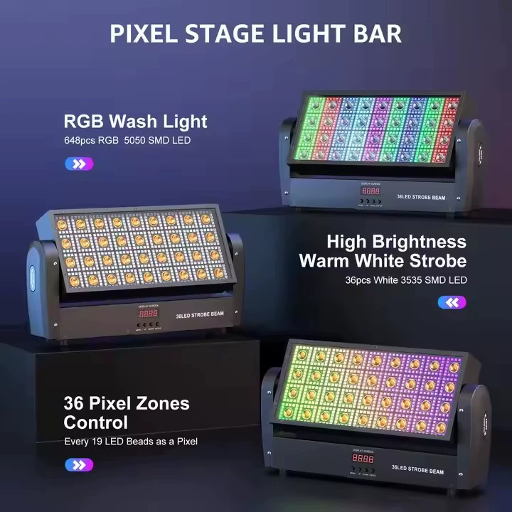 36 LED качающаяся радиевная занавеска строб-свет RGBW сценическое party точечное управление лучом крашение движущаяся головка матричный эффект свет