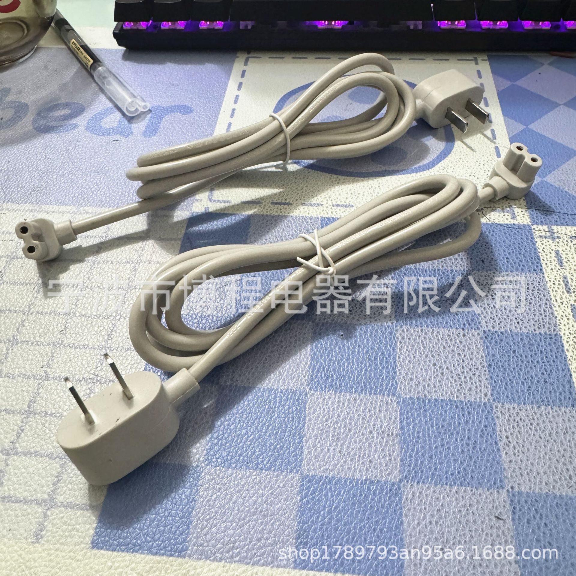 国标两片横插 2芯小米国标带小米弯头八字插 两芯国标电源线